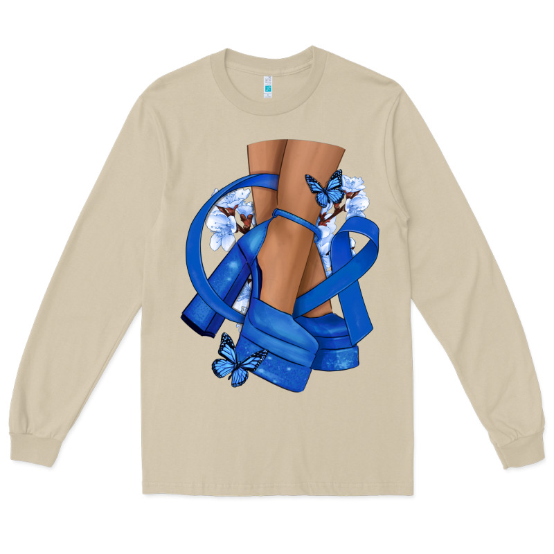 Colon Cancer Diva Blue Ribbon Long Sleeve Tee by NancyCooperArtShop | Teevron