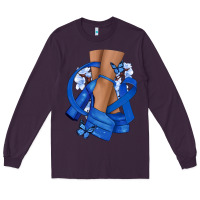 Plum Colon Cancer diva blue ribbon Long Sleeve Tee - NancyCooperArtShop