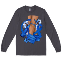 Smoke Colon Cancer diva blue ribbon Long Sleeve Tee - NancyCooperArtShop