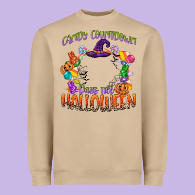 Candy Countdown Days Till Halloween Heavyweight Sweatshirt Designed By Cowgirlartshop