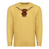 Antique Gold texas longhorn illustration Premium Sweatshirt - CowhideDigitalArt
