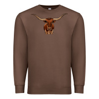 Chestnut texas longhorn illustration Premium Sweatshirt - CowhideDigitalArt