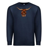 Navy texas longhorn illustration Premium Sweatshirt - CowhideDigitalArt