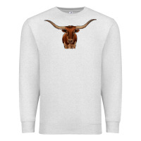 Oatmeal Heather texas longhorn illustration Premium Sweatshirt - CowhideDigitalArt