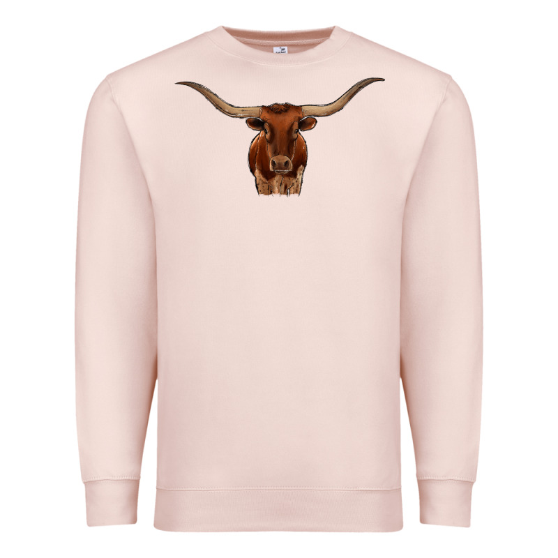 Texas Longhorn Illustration Premium Sweatshirt by CowhideDigitalArt | Teevron