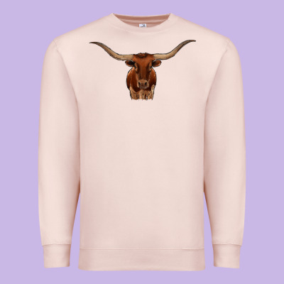 Texas Longhorn Illustration Premium Sweatshirt Designed By Cowhidedigitalart