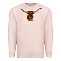 Pale Pink texas longhorn illustration Premium Sweatshirt - CowhideDigitalArt