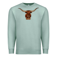 Seafoam texas longhorn illustration Premium Sweatshirt - CowhideDigitalArt