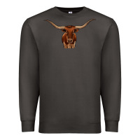 Smoke texas longhorn illustration Premium Sweatshirt - CowhideDigitalArt