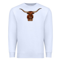 White texas longhorn illustration Premium Sweatshirt - CowhideDigitalArt