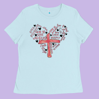 Retro Christian Valentine Ladies Tee Designed By Maliassmallbusiness