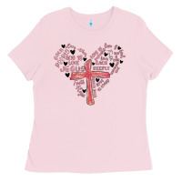 Bubblegum Pink retro christian valentine Ladies Tee - MaliasSmallBusiness