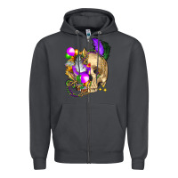 Smoke mardi gras skull Zipper Hoodie - FaDigitalArtStudio