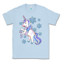 Dusty Blue Winter unicorn Classic Tee - Artiststas