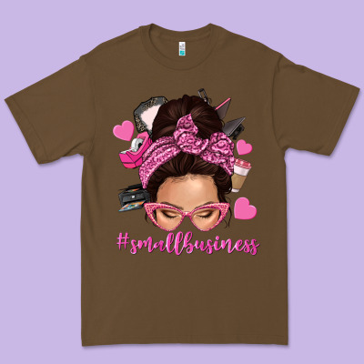 Small Business Messy Bun Premium Tee Designed By Nancycooperartshop