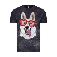 Cloud Black White shepherd with love glasses Vintage Tee - RanaPortraitStore