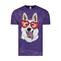 Cloud Purple White shepherd with love glasses Vintage Tee - RanaPortraitStore