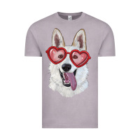 Vintage Zinc White shepherd with love glasses Vintage Tee - RanaPortraitStore