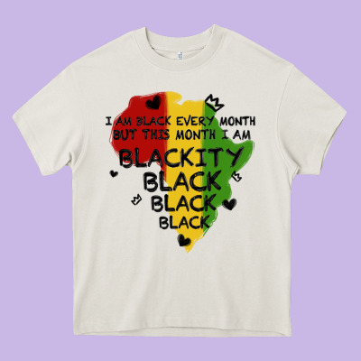Black Black Blackity Heavy Core Tee Designed By Maliassmallbusiness