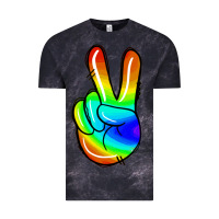 Cloud Black rainbow peace sign Vintage Tee - Jasminsmagicworld