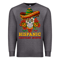 Charcoal Heather sombrero skull heritage Premium Sweatshirt - BundleAndBundleShop