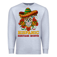 Heather Grey sombrero skull heritage Premium Sweatshirt - BundleAndBundleShop