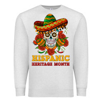 Oatmeal Heather sombrero skull heritage Premium Sweatshirt - BundleAndBundleShop