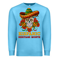 Ocean Blue sombrero skull heritage Premium Sweatshirt - BundleAndBundleShop