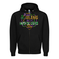 Black Beads and bling it's' a Mardi Gras thing Zipper Hoodie - FaDigitalArtStudio