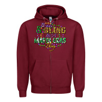 Burgundy Beads and bling it's' a Mardi Gras thing Zipper Hoodie - FaDigitalArtStudio