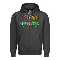 Charcoal Heather Beads and bling it's' a Mardi Gras thing Zipper Hoodie - FaDigitalArtStudio