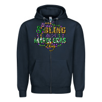Navy Beads and bling it's' a Mardi Gras thing Zipper Hoodie - FaDigitalArtStudio