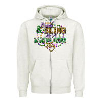 Oatmeal Heather Beads and bling it's' a Mardi Gras thing Zipper Hoodie - FaDigitalArtStudio