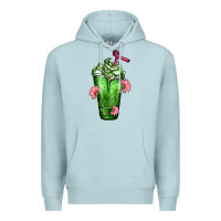 Blue Mist Western Cactus Cold Frappe Premium Hoodie - FaDigitalArtStudio
