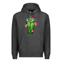Charcoal Heather Western Cactus Cold Frappe Premium Hoodie - FaDigitalArtStudio