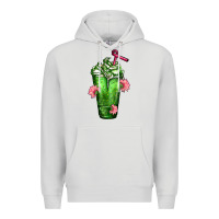 Dove Grey Western Cactus Cold Frappe Premium Hoodie - FaDigitalArtStudio