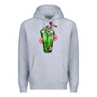 Heather Grey Western Cactus Cold Frappe Premium Hoodie - FaDigitalArtStudio