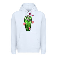 White Western Cactus Cold Frappe Premium Hoodie - FaDigitalArtStudio