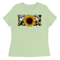 Matcha Sunflower Cowhide Mom Ladies Tee - Jasminsmagicworld