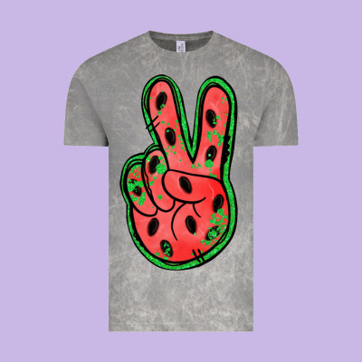 Watermelon Peace Sign Vintage Tee Designed By Jasminsmagicworld