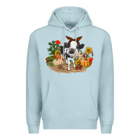Blue Mist Fall baby cow Premium Hoodie - RanaPortraitStore