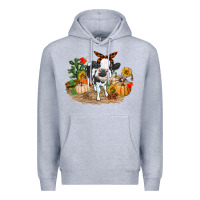 Heather Grey Fall baby cow Premium Hoodie - RanaPortraitStore
