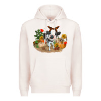 Pale Pink Fall baby cow Premium Hoodie - RanaPortraitStore