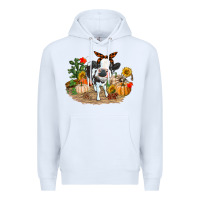 White Fall baby cow Premium Hoodie - RanaPortraitStore