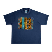 Navy Aztec Leopard Glitter Brushstrokes Urban Heavy Tee - Bettercallsaul
