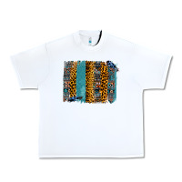 White Aztec Leopard Glitter Brushstrokes Urban Heavy Tee - Bettercallsaul