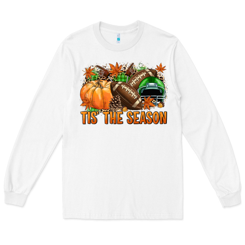 Tis' The Season Football Green Helmet Long Sleeve Tee by NancyCooperArtShop | Teevron