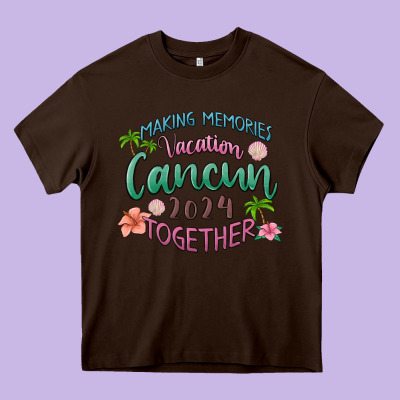Making Memories Vacation Cancun 2024 Together Heavy Core Tee Designed By Maliassmallbusiness