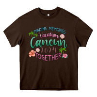 Chocolate Brown making memories vacation cancun 2024 together Heavy Core Tee - MaliasSmallBusiness