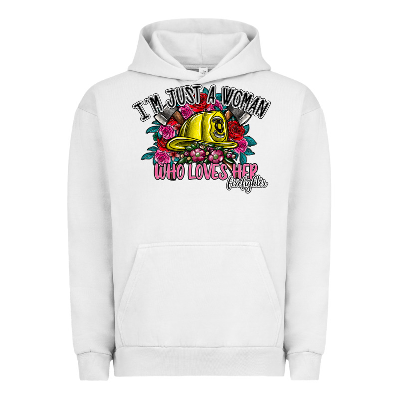 Im Just A Woman Who Loves Her Firefighter Urban Hoodie by SublimationCraftShop | Teevron